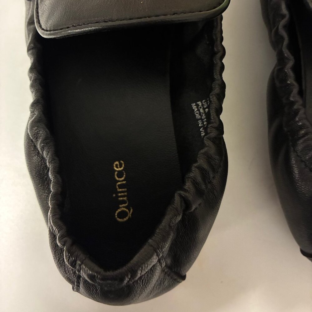 Quince Italian Leather Soft Loafer Flats Black Women’s Size 6 - Picture 2 of 8